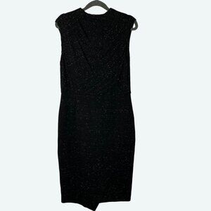 Classiques Entier Space Dye Dark Gray Cap Sleeve Sheath Dress Asymmetrical Hem 8
